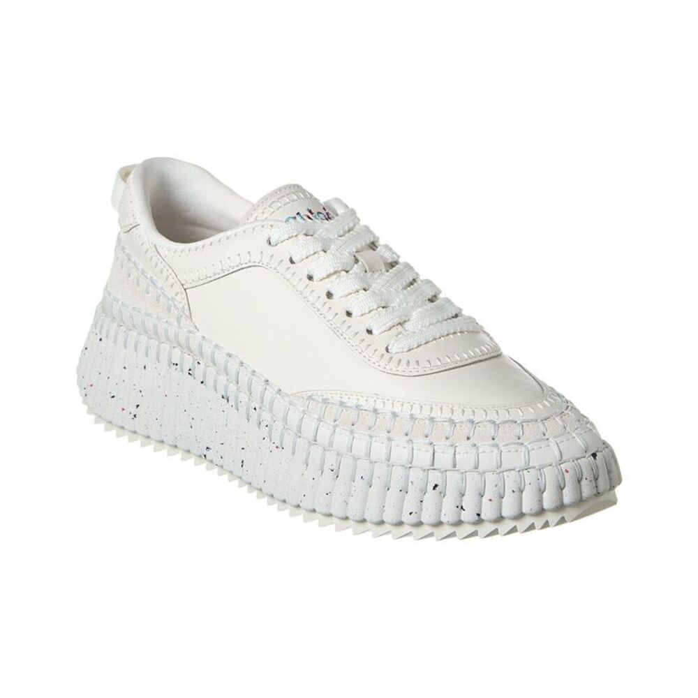 Chloé Nama Leather Sneaker, White